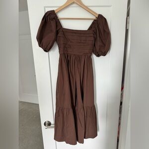Abercrombie Emerson Poplin Dress in Brown